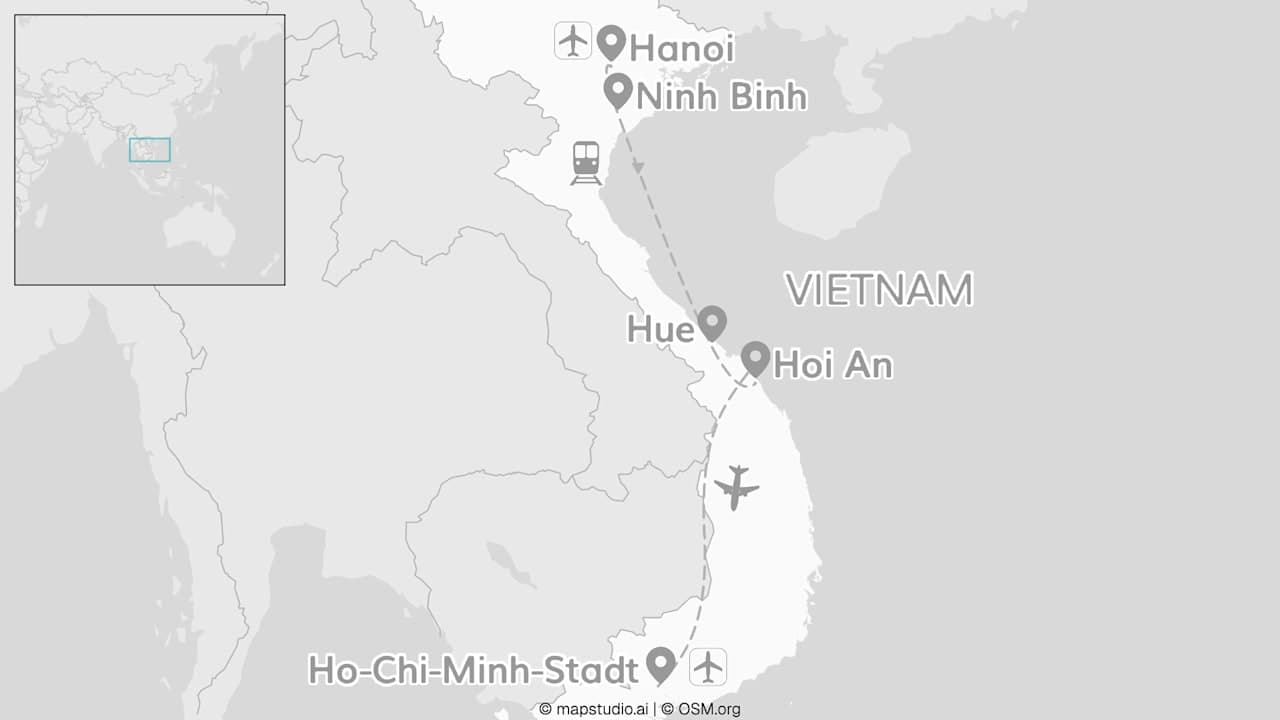 2 for 1 Vietnam: Von Hanoi über Ninh Binh bis Ho-Chi-Minh-Stadt