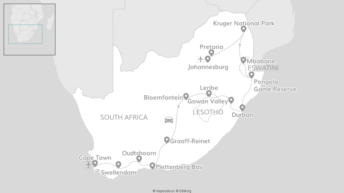 All around South Africa: The Cape and Kruger safaris