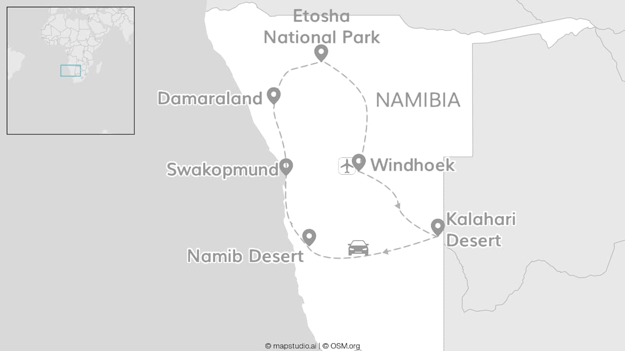 Namibia road trip: Etosha safari meets desert vibes